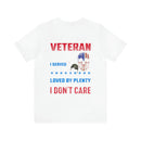 Veteran Pride Military Design T-Shirt with Bold Freedom and Service Statements