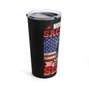 Remembering Sacrifice, Honoring Service: 20oz Black Military Design Tumbler