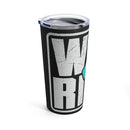 Warrior's Resolve: 20oz Tumbler with Black Background and 'PTSD Awareness - I Wear Teal' Design
