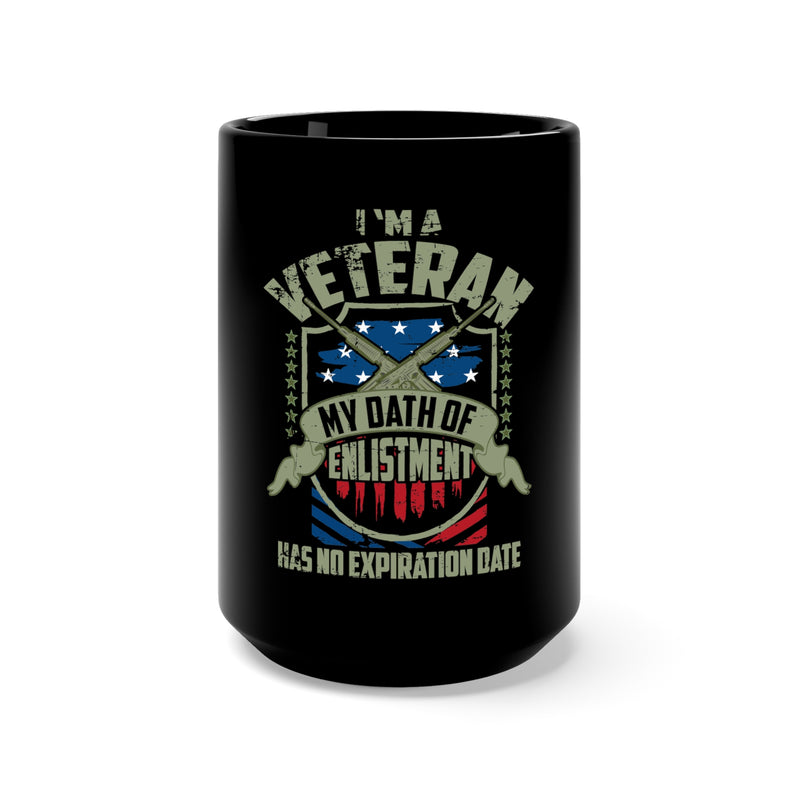 Timeless Dedication: 15oz Military Design Black Mug for Veterans