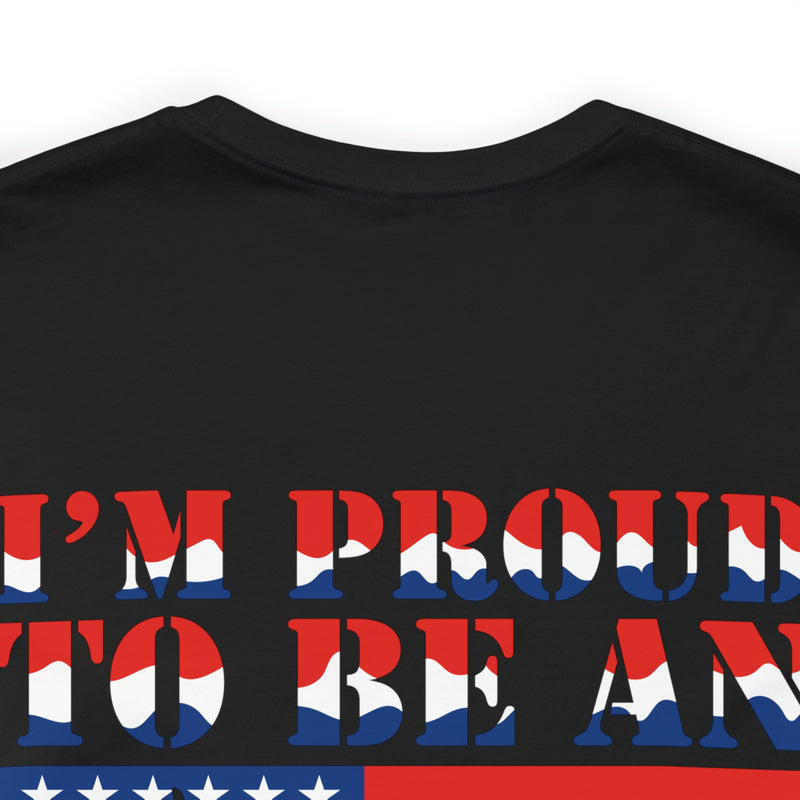 Proud to Be an American: Military Design T-Shirt Celebrating Patriotism