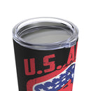 Patriotic 20oz Military Design Tumbler - U.S. Army Veteran Tribute on Black Background