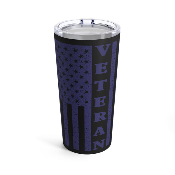 Honoring Sacrifice: 20oz Military Design Tumbler - Veteran Tribute on Black Background