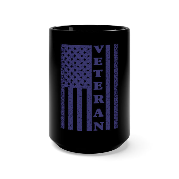 Honored Veteran: 15oz Military Design Black Mug - Embrace the Spirit of Service and Sacrifice!