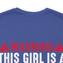 Fierce and Fiery: Military Design T-Shirt - 'Warning: This Girl is a Smoking Hot Veteran and Can Protect Herself!'