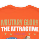 Bold and Patriotic: Military Glory T-Shirt with Striking Rainbow Design