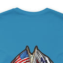 Patriotic Valor: Military T-Shirt with 'Double Flag Eagle U.S. ARMY' Design