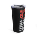 Defender's Creed Tumbler: 20oz Military Design Celebrating Veterans' Faith, Family, Liberty, Flag, Country, and Gun