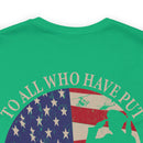 Saluting Sacrifice: Thank You to All Who Defend the Flag Military T-Shirt