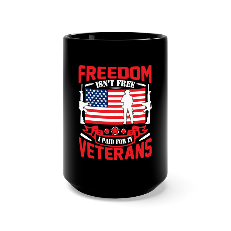 Honor the Sacrifice: 15oz Military Design Black Mug for Proud Veterans
