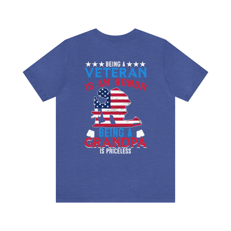 Honored Veteran, Priceless Grandpa: Military Design T-Shirt Celebrating Legacy