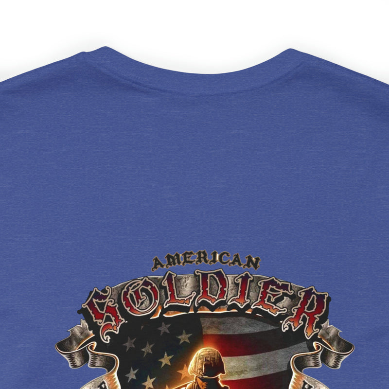 Defenders of Freedom: Military T-Shirt with 'American Soldier - Land Of The Free' Design