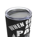 Gratitude Awakened: 20oz Black Military Design Tumbler - When Our Perils Are Past