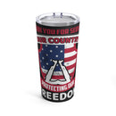 Gratitude and Freedom: 20oz Black Military Design Tumbler - Thanking You for Your Service to Our Country