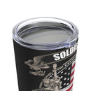 Wisdom on Duty: 20oz Military Design Tumbler - Honoring Tactical Brilliance