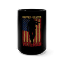 United States Veteran 15oz Military Design Black Mug: Proudly Serving Our Country