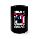 Real Americans Stand: 15oz Military Design Black Mug - Show Your Patriotic Spirit with Style