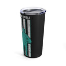 Honoring the Unseen: 20oz Tumbler with Black Background and 'Veteran PTSD - Not All Wounds Are Visible' Design
