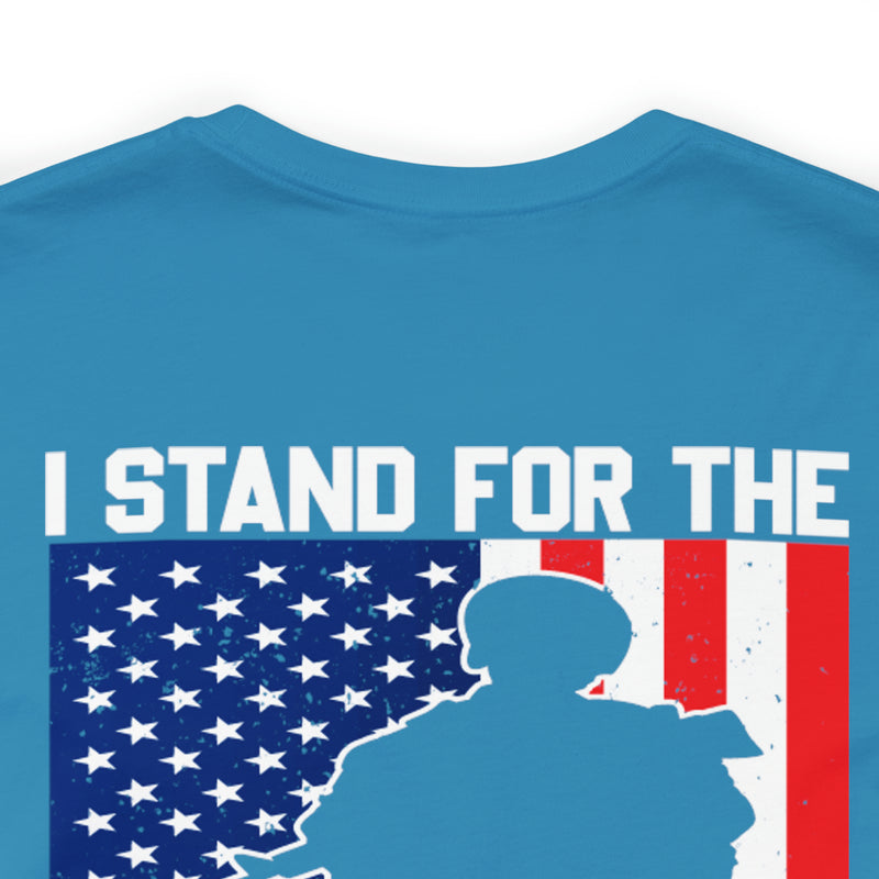 Patriotic Tribute: 'I Stand for the Flag, I Kneel for the Fallen' Military Design T-Shirt