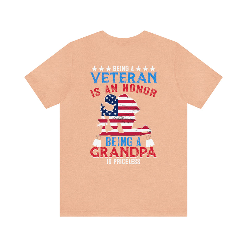 Honored Veteran, Priceless Grandpa: Military Design T-Shirt Celebrating Legacy