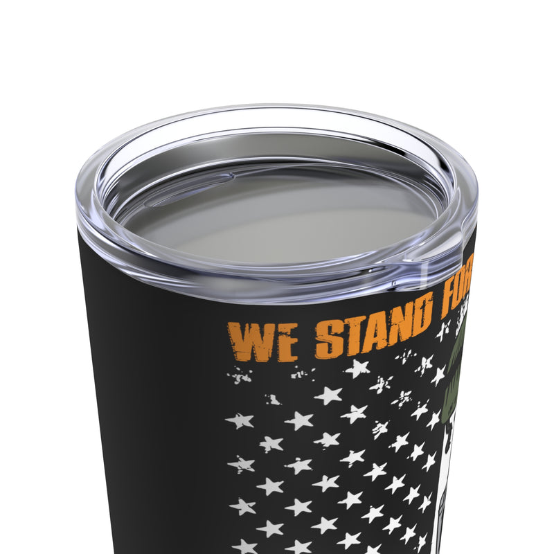 Love and Duty: 20oz Black Military Tumbler - 'We Fought Because We Loved - U.S. Veteran