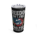 Sacrifice Remembered: 20oz Military Design Tumbler - Freedom Isn't Free, Honoring United States Veterans