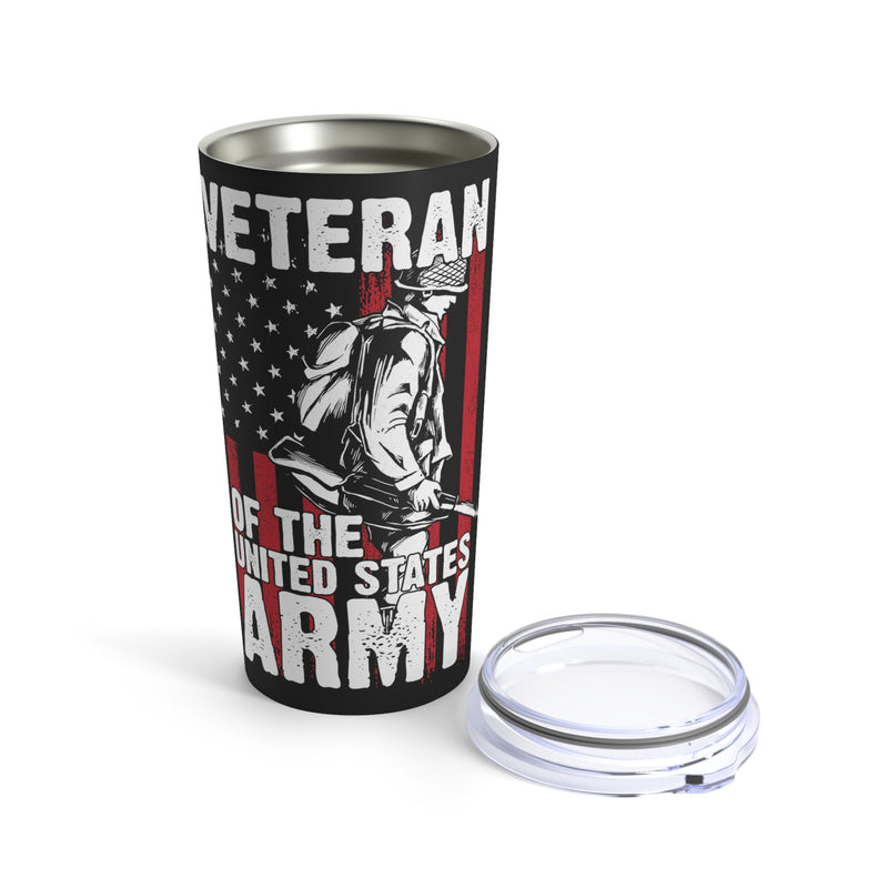 Veteran of the United States Army - 20oz Black Military Design Tumbler