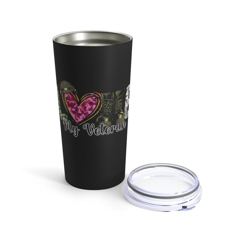 Love My Veteran: 20oz Military Design Tumbler - Show Your Admiration in Style!