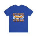 Respect, Honor & Gratitude: Thank You, Veterans" Military Design T-Shirt