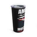 America Must Never Forget 20oz Military Design Tumbler - Black Background