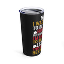 Devoted to My Veteran - 20oz Military Design Tumbler: 'This Girl Loves Her Veteran' - Black Background