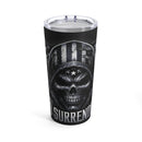No Surrender Black Flag Skull Tumbler