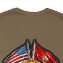 Semper Fi: Military T-Shirt with 'Double Flag Eagle U.S. MARINES' Design
