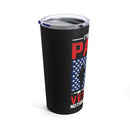 Fearless Warrior: 20oz Military Design Tumbler - Dad, Papa, and Veteran - Unshakable Strength!