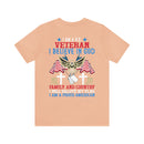 Patriotic Allegiance: Military Design T-Shirt - 'I Am a U.S. Veteran - Believer in God, Family, and Country - Proudly Saluting My Flag'