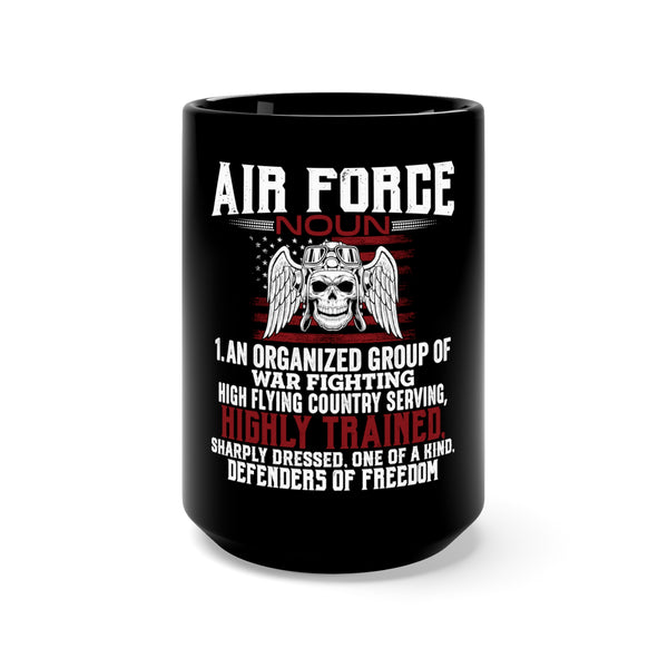 Air Force Defenders of Freedom Military Design Black Mug - Celebrate Our High-Flying Heroes!