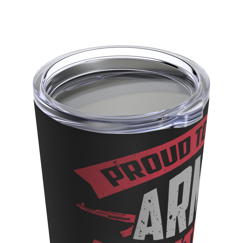 Proud Army Fighter's Partner - 20oz Military Design Tumbler: 'Support and Love' - Black Background