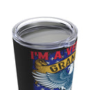 I'm a Veteran Grandpa - Protecting Strangers, Defending Family - 20oz Black Military Design Tumbler