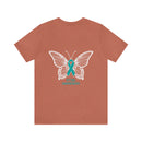 Butterfly Wings of Hope: Spreading PTSD Awareness with our Text Design T-Shirt