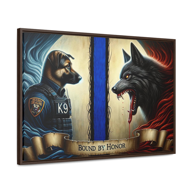 Bound by Honor: A Thin Line Against Evil Framed Canvas