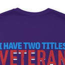 Dual Titles of Strength: Military Design T-Shirt - 'I Have Two Titles - Veteran and Mom, and I Rock Them Both!'