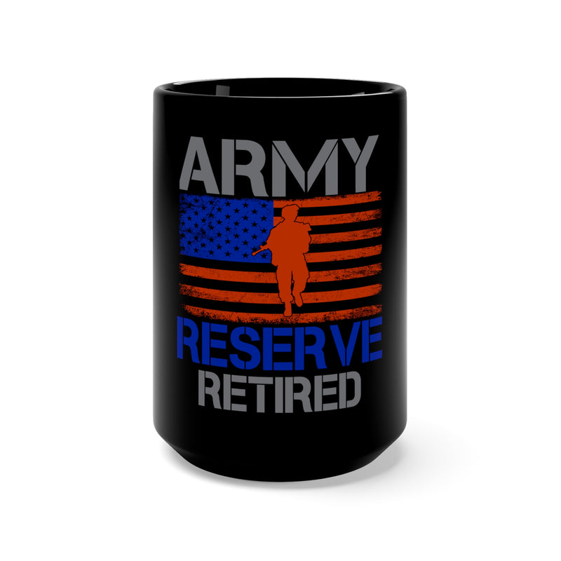 Army Reserve Retired 15oz Military Design Black Mug - A Lifetime of Dedication and Service!