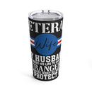 Veteran Wife's Pride: 20oz Military Design Tumbler - Black Background Tribute to My Heroic Husband