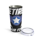 Retired USAF: 20oz Military Design Tumbler - Black Background Edition
