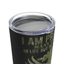 Proud of Many Things, But Nothing Beats Being a Veteran's Daughter 20oz Military Design Tumbler - Black Background