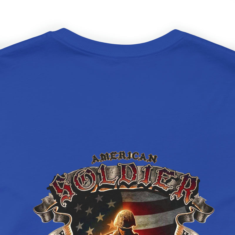 Defenders of Freedom: Military T-Shirt with 'American Soldier - Land Of The Free' Design