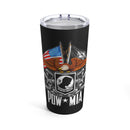 Unforgotten Heroes: 20oz Black Military Tumbler - 'You Are Not Forgotten - POW MIA