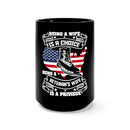 Grateful Privilege: 15oz Military Design Black Mug for Veteran Wives