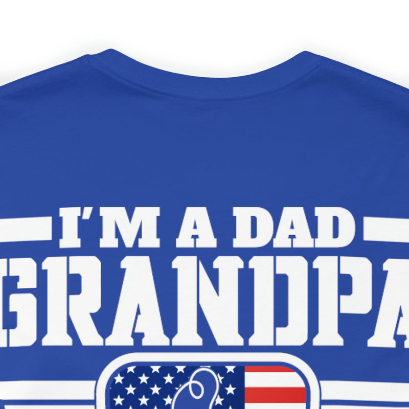 Unshakeable Legacy: 'I'm a Dad, Grandpa, and a Veteran - Fearless' Military Design T-Shirt