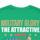 Bold and Patriotic: Military Glory T-Shirt with Striking Rainbow Design
